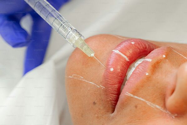 Botox injection procedure targeting forehead wrinkles