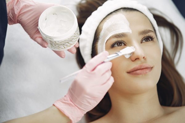 Professional skincare cream treatment