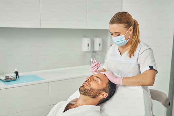 Modern medical spa clinical treatment area with advanced aesthetic equipment